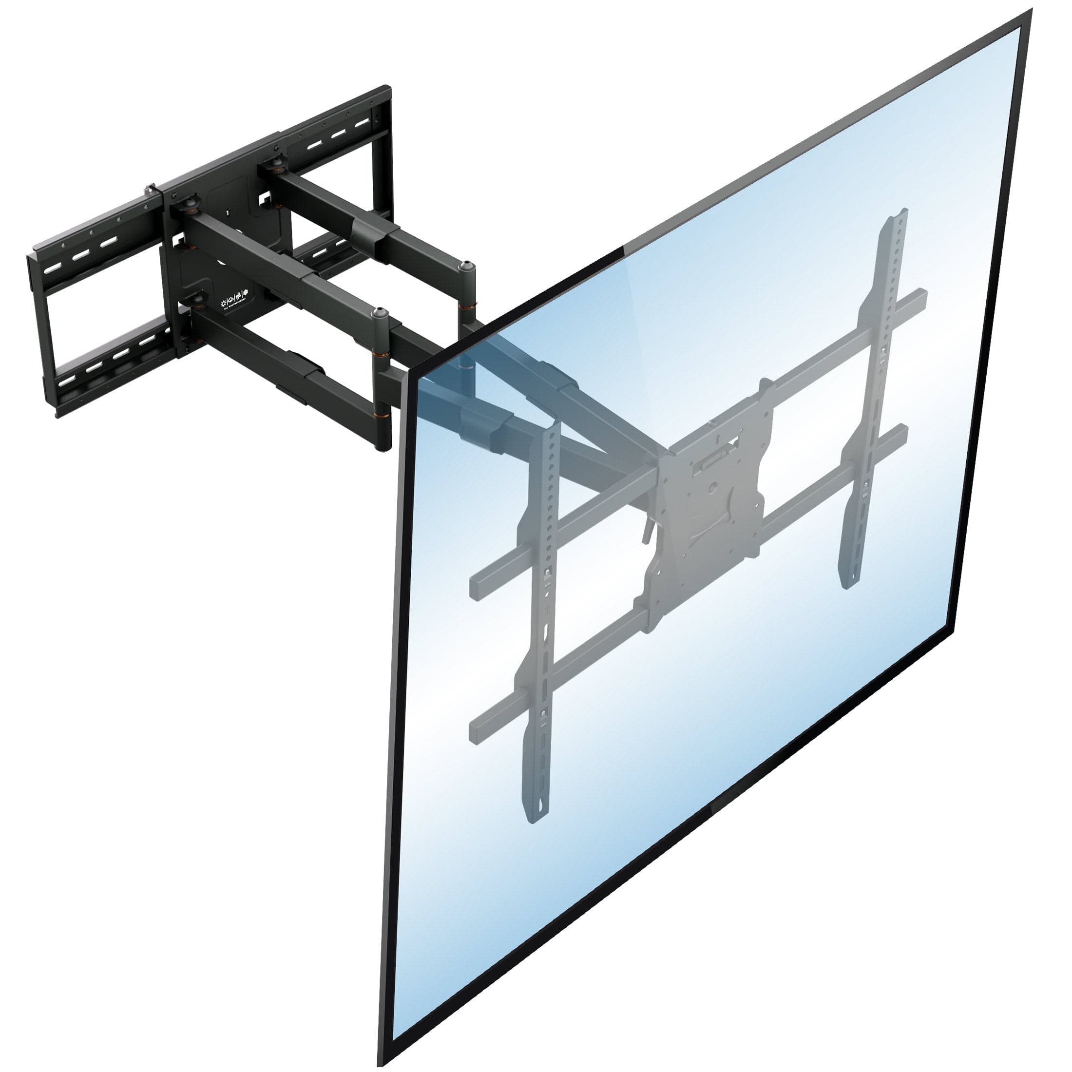 Front. Mount-It! - The Beast Outdoor TV Wall Mount for 60–110" – 275 lb Capacity, 38.6" Extension, Weatherproof, VESA Compatible - Black.