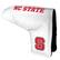 Front. Team Golf - NC State Wolfpack Tour Blade Putter Cover - White.