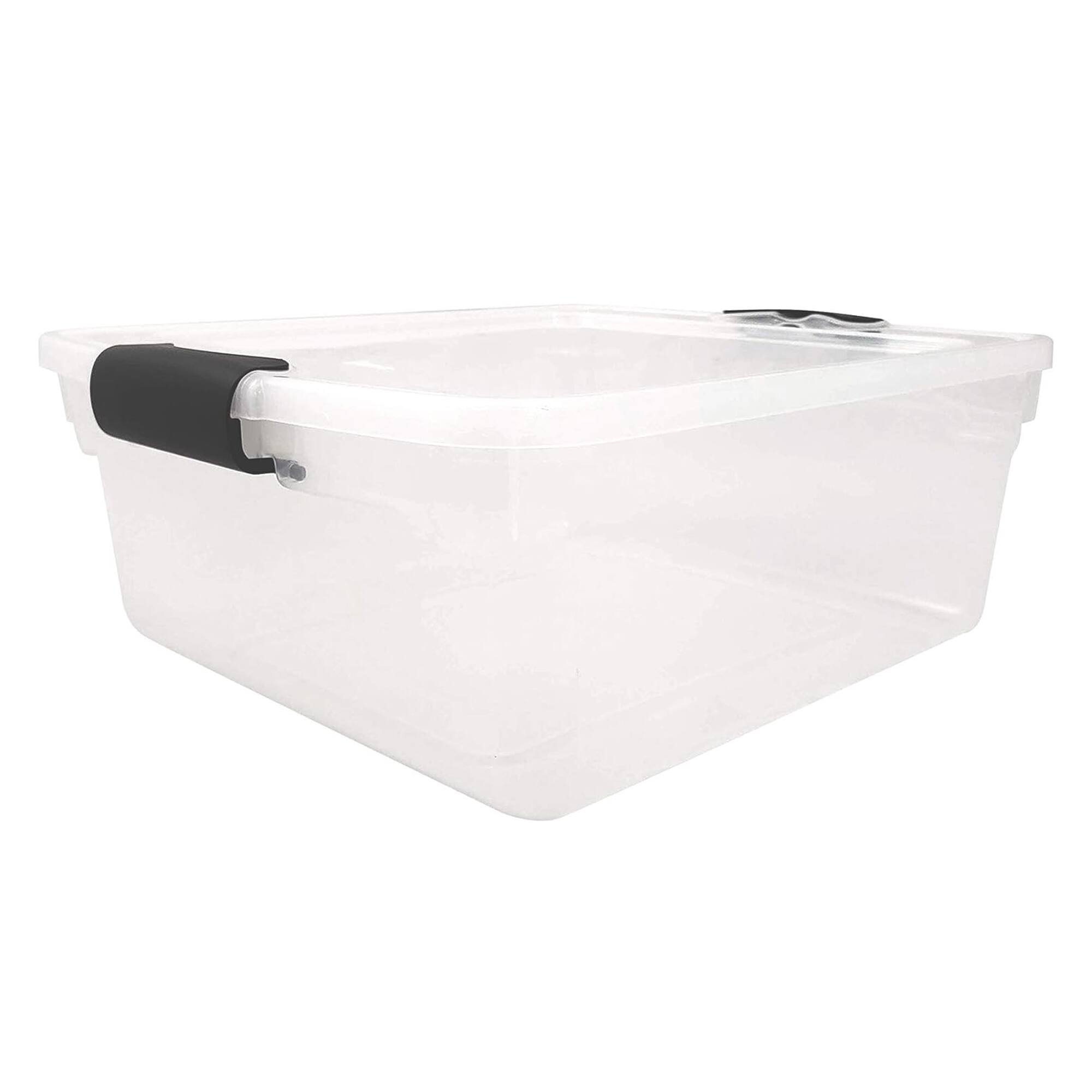 Alt View 8. Homz - Homz 15.5 Qt Plastic Stackable Home Storage Container w/Lid, Gray Latch (8 Pack) - Clear.