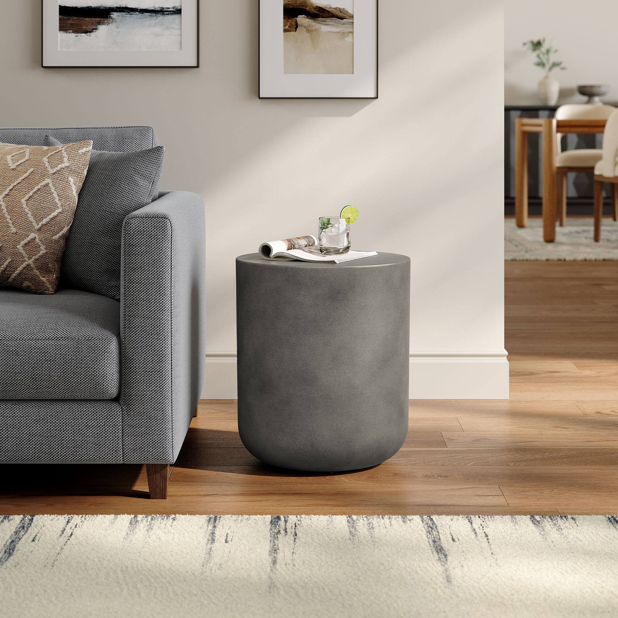 Alt View 2. Modway - Brion Indoor - Outdoor Patio Concrete Stool by Modway - Gray.