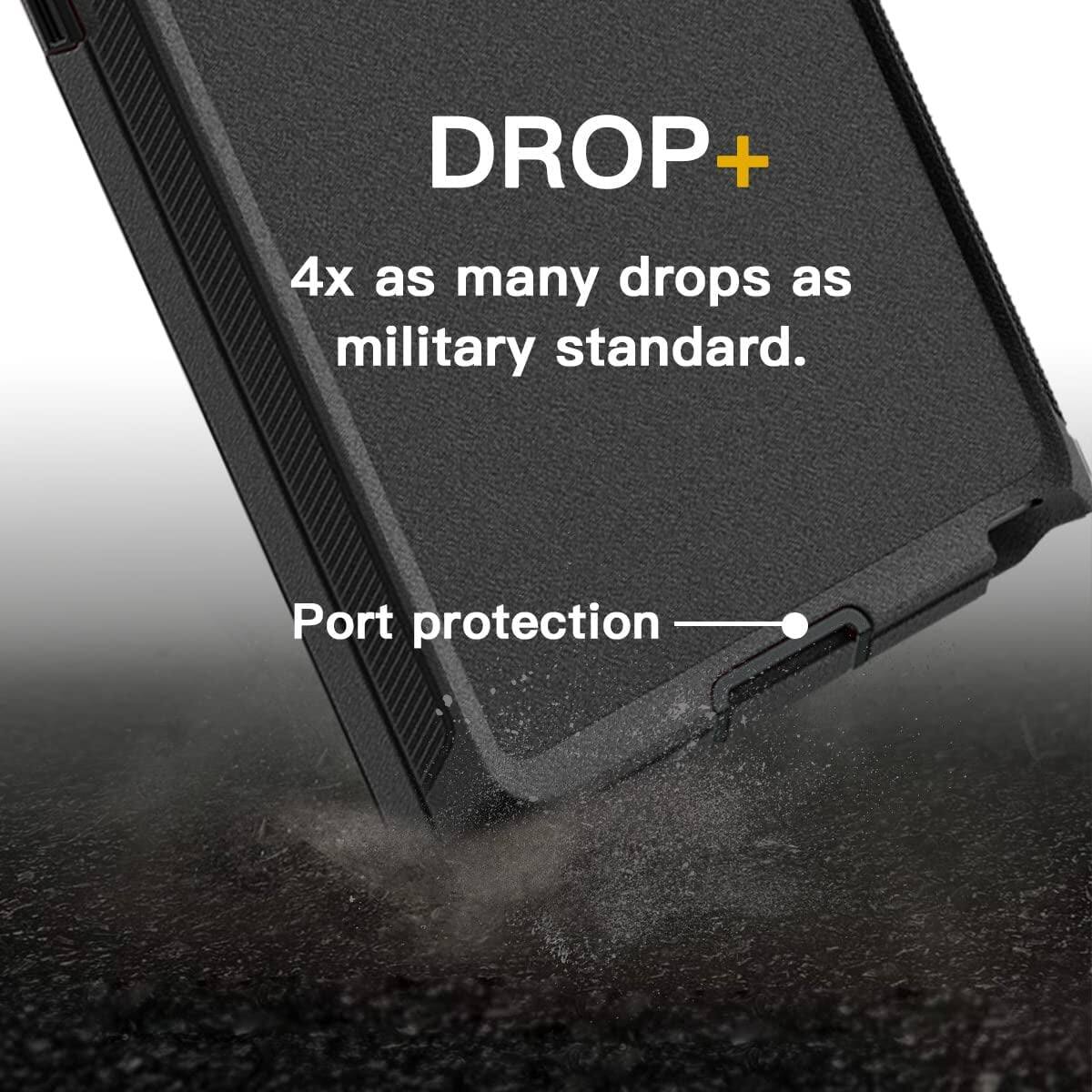 DROP+ 4x as many drops as military standard. Port protection.