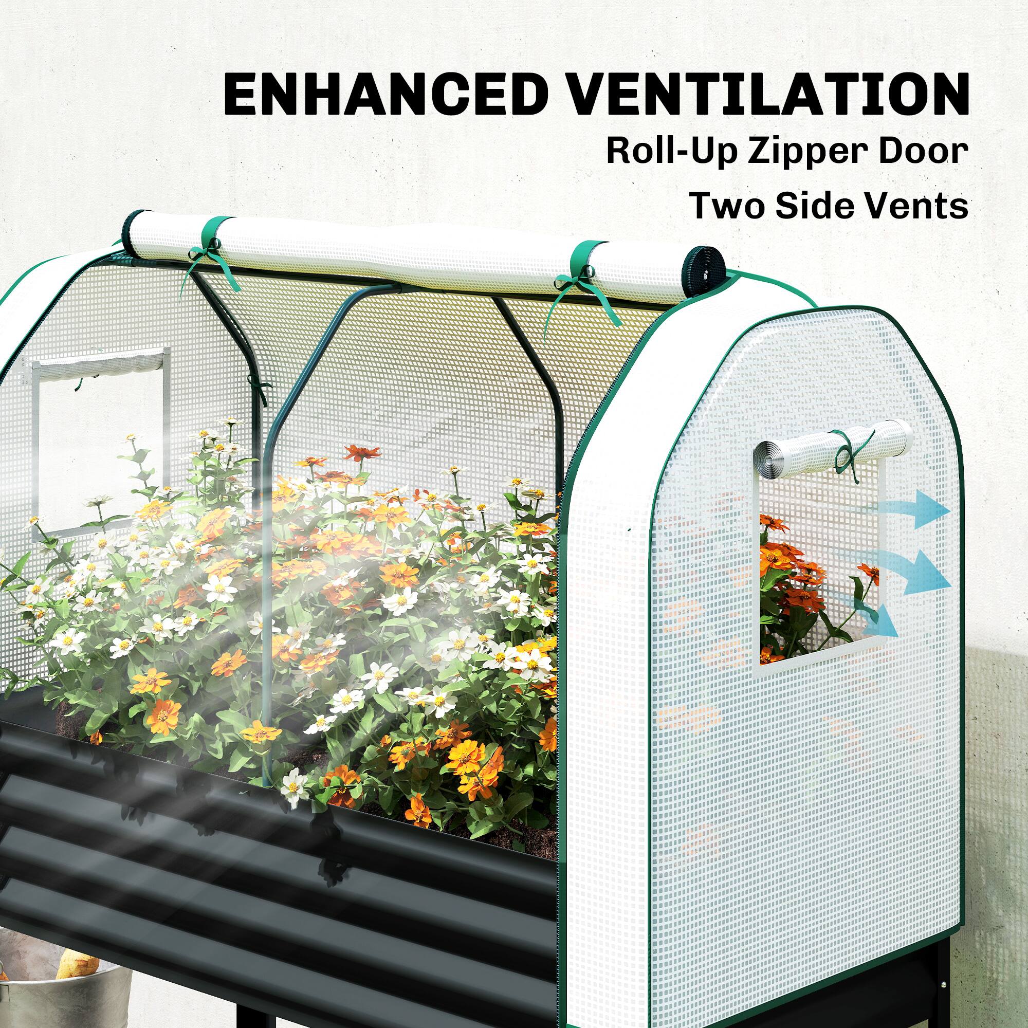 ENHANCED VENTILATION  
Roll-Up Zipper Door  
Two Side Vents