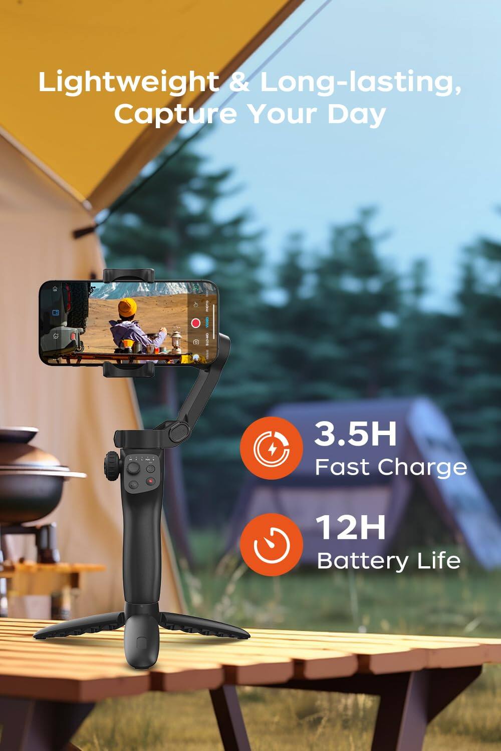 Lightweight & Long-lasting, Capture Your Day

3.5H Fast Charge

12H Battery Life