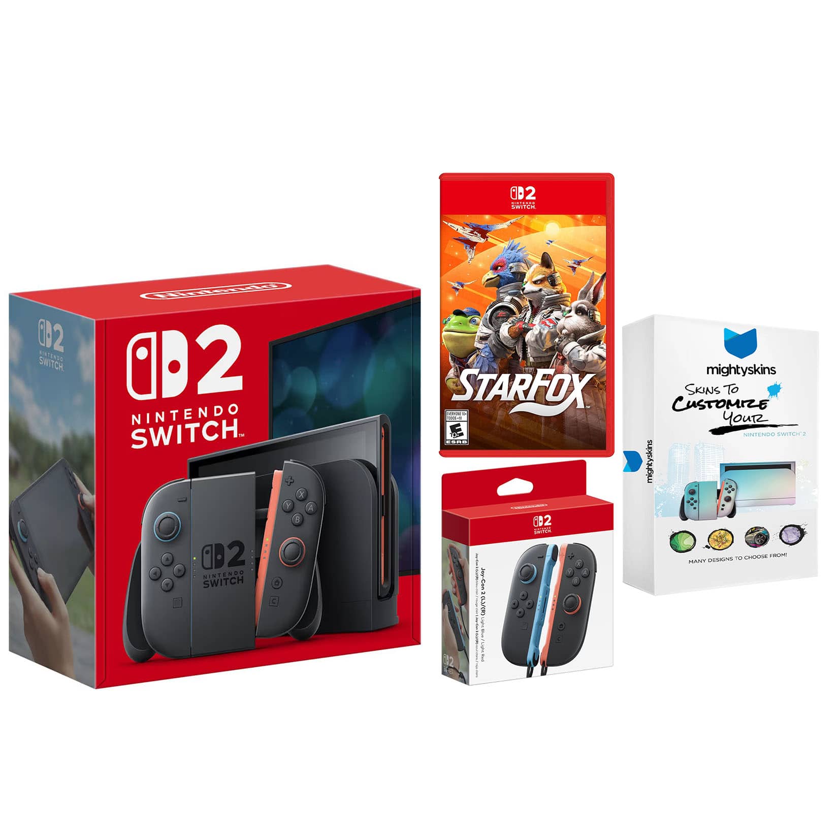 Switch 2 Console with Star Fox Game and Extra Joy-Cons and MightySkins Bundle - Red / Blue price history on PriceWatchPro