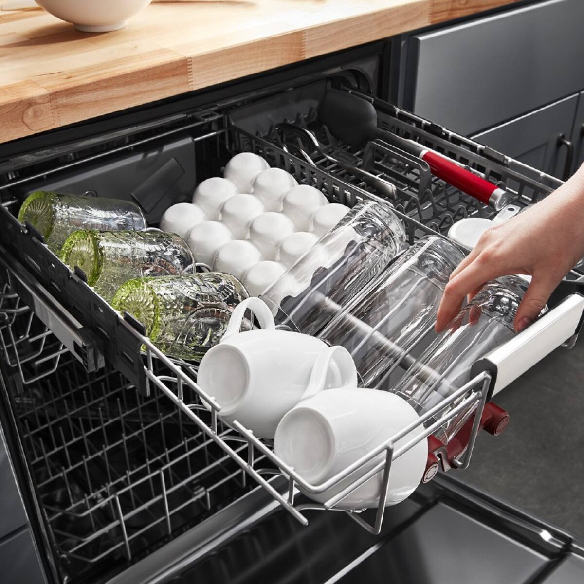 Alt View 11. KitchenAid - 24" Front Control Built-In Stainless Steel Tub Dishwasher with 3rd Rack, 50+ Total Wash Jets, 44 dBA - Stainless Steel.