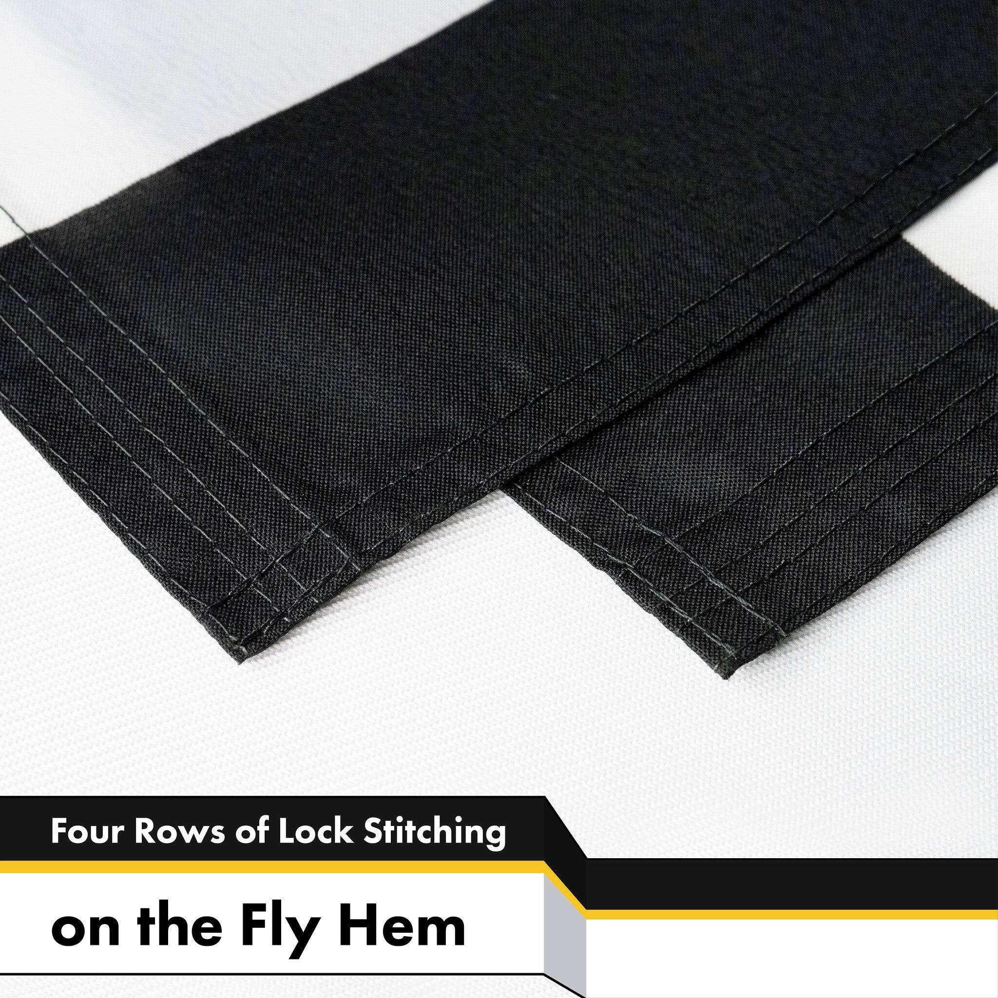 Four Rows of Lock Stitching on the Fly Hem