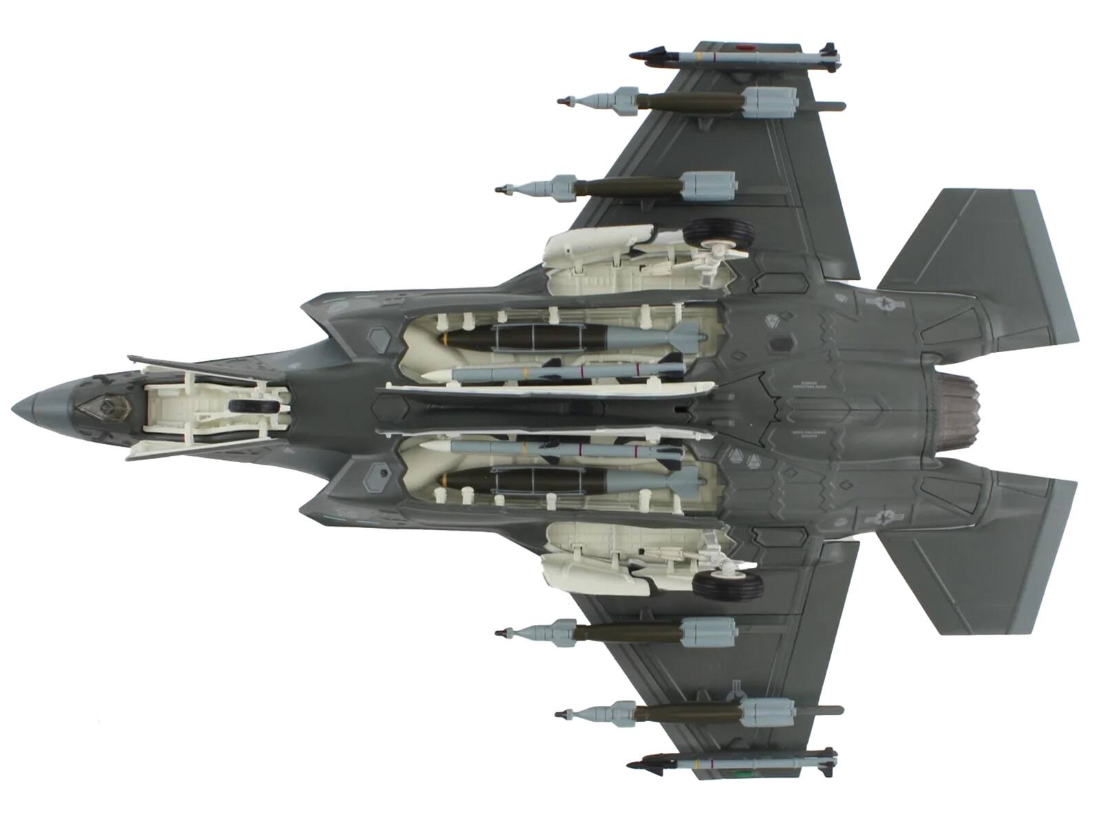 Left. Hobby Master - Lockheed Martin F-35A Lightning II 100th Fighter Squadron Alabama Air National Guard 2023 USAF Air Power Series 1/72 - Grey.