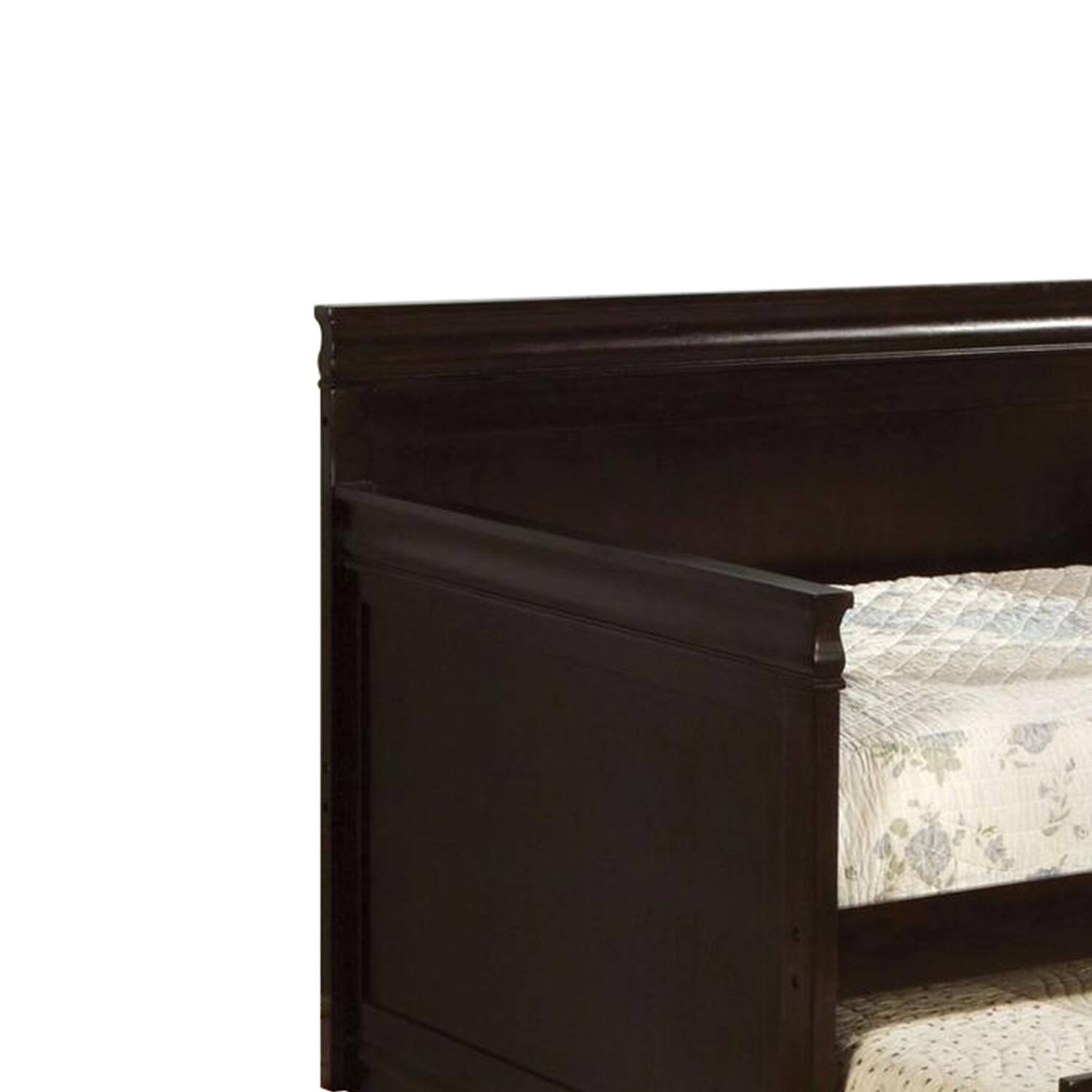 Alt View 2. Manhattan Lane - Traditional Style Wooden Daybed with Trundle, Brown - Brown.