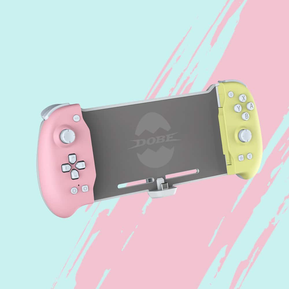 Dobe - TNS-1188 Eggshell Controller Gripcon Switch Controller - PINK&YELLOW