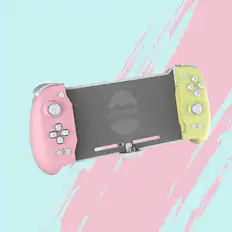 Front. Dobe - TNS-1188 PINK&YELLOW Eggshell Controller Gripcon Switch Controller - PINK&YELLOW.