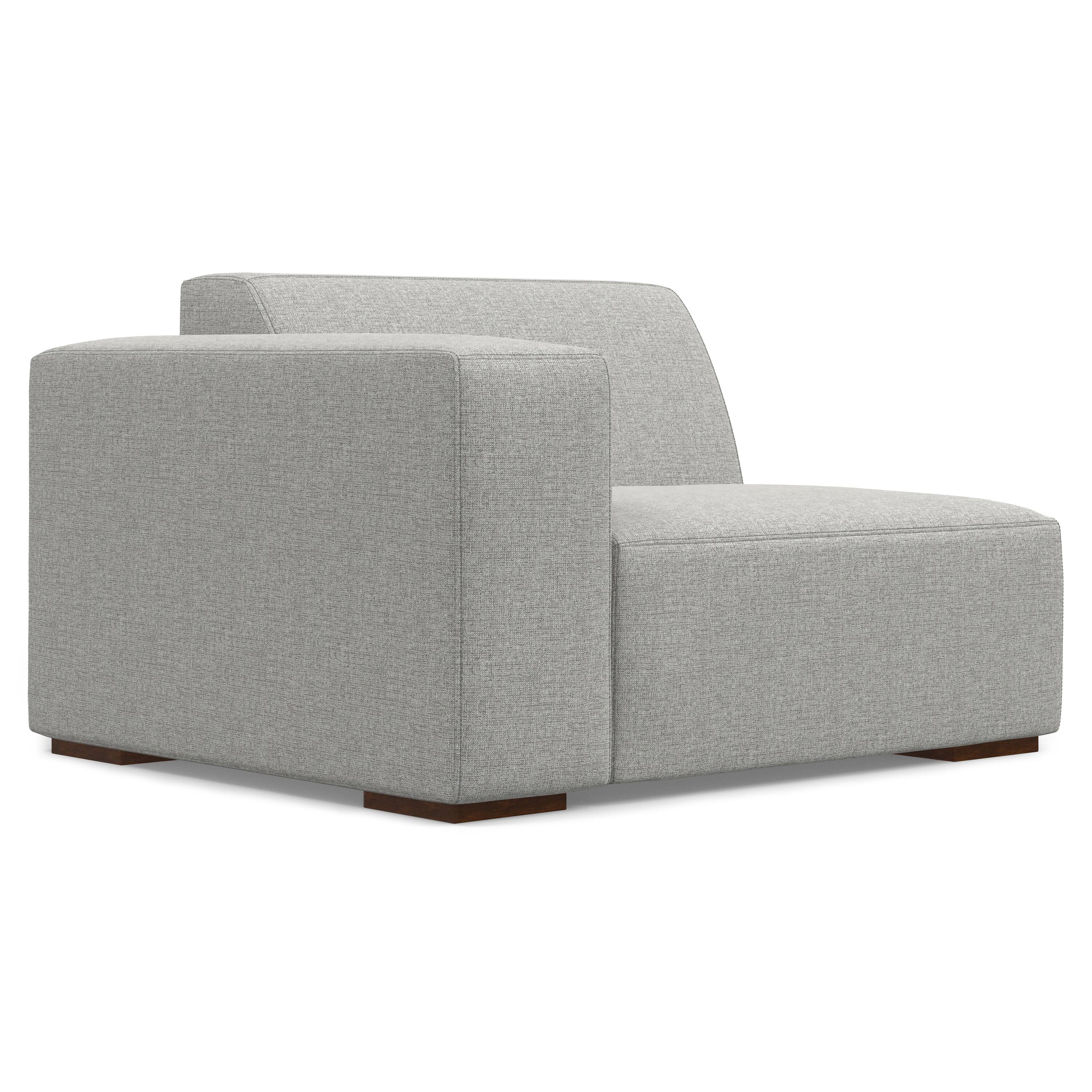 Alt View 2. Simpli Home - Rex 3-Seater Sofa in Tightly Woven Performance Fabric - Pale Grey.