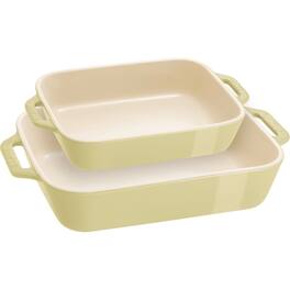 Staub - Ceramic 2-pc Rectangular Baking Dish Set - Macaron Pastel - Green