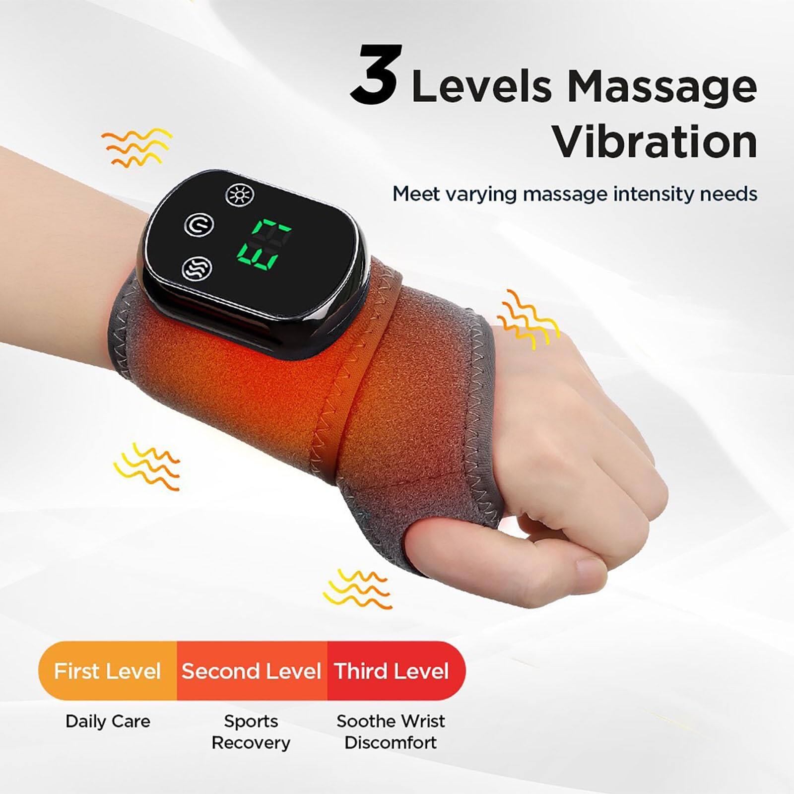 3 Levels Massage Vibration  
Meet varying massage intensity needs  

First Level  
Daily Care  

Second Level  
Sports Recovery  

Third Level  
Soothe Wrist Discomfort