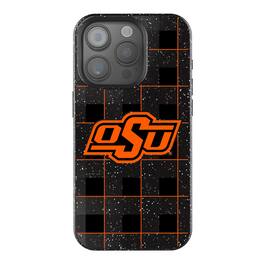 Keyscaper - NCAA - Oklahoma State Cowboys Plaid Bling iPhone Case - 15 - Black