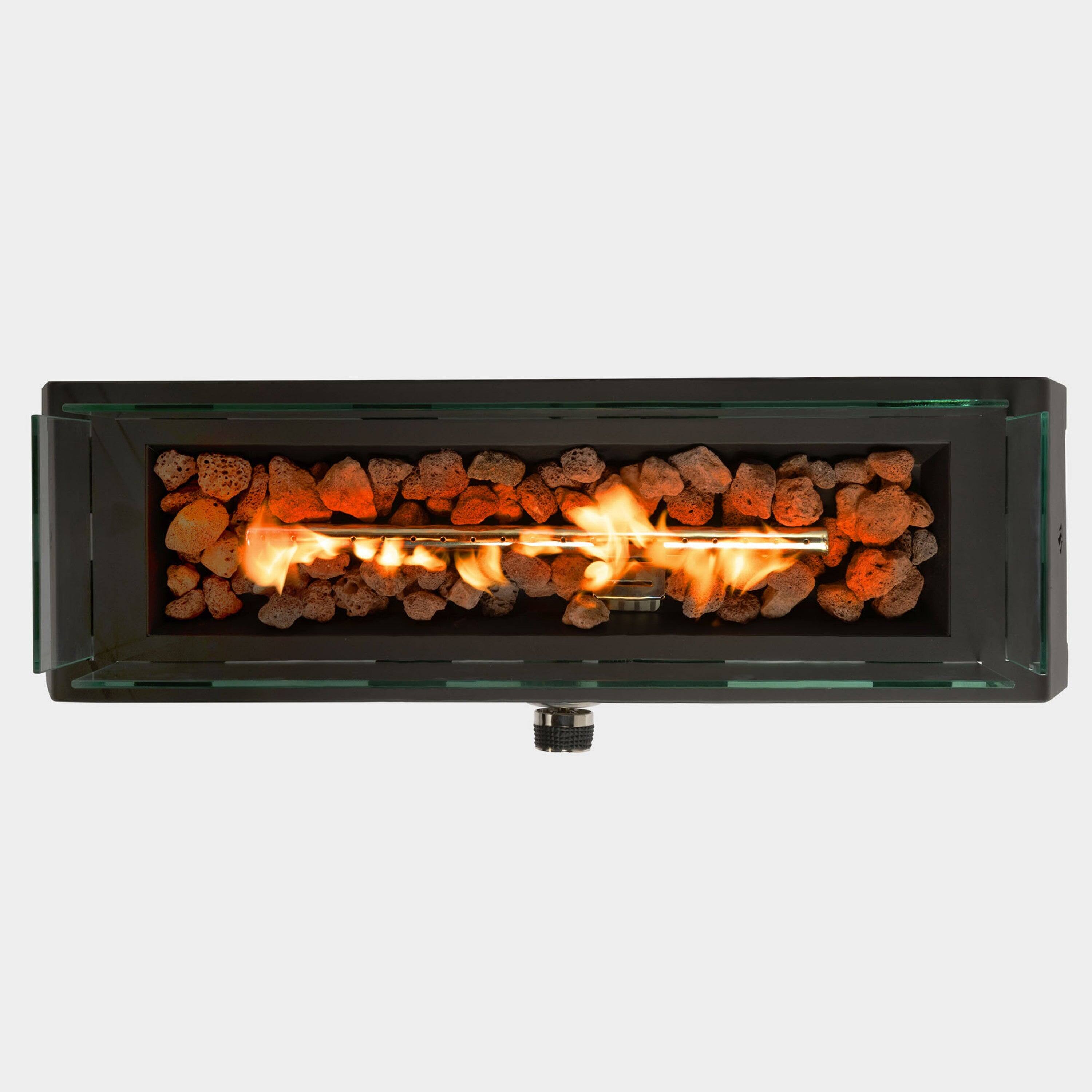 Alt View 8. Boyel Living - 28 Inch Tabletop Rectangular Propane Fire Pit 40000 BTU Black - Black.