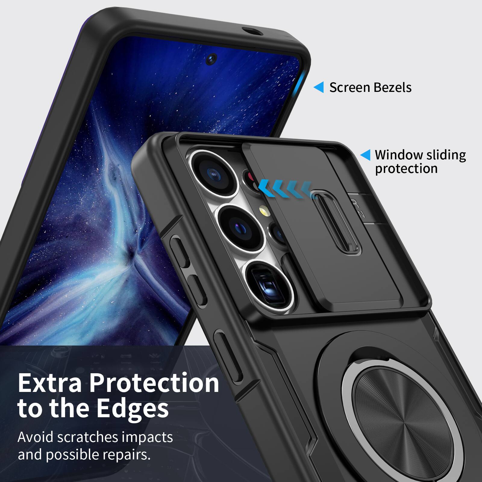 Screen Bezels  
Window sliding protection  
Extra Protection to the Edges  
Avoid scratches, impacts and possible repairs.