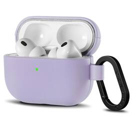 Ornarto - Compatible with AirPods Pro 3 Case, Full Protective Vegan Leather Cover with Front LED Visible - Pastel Lilac