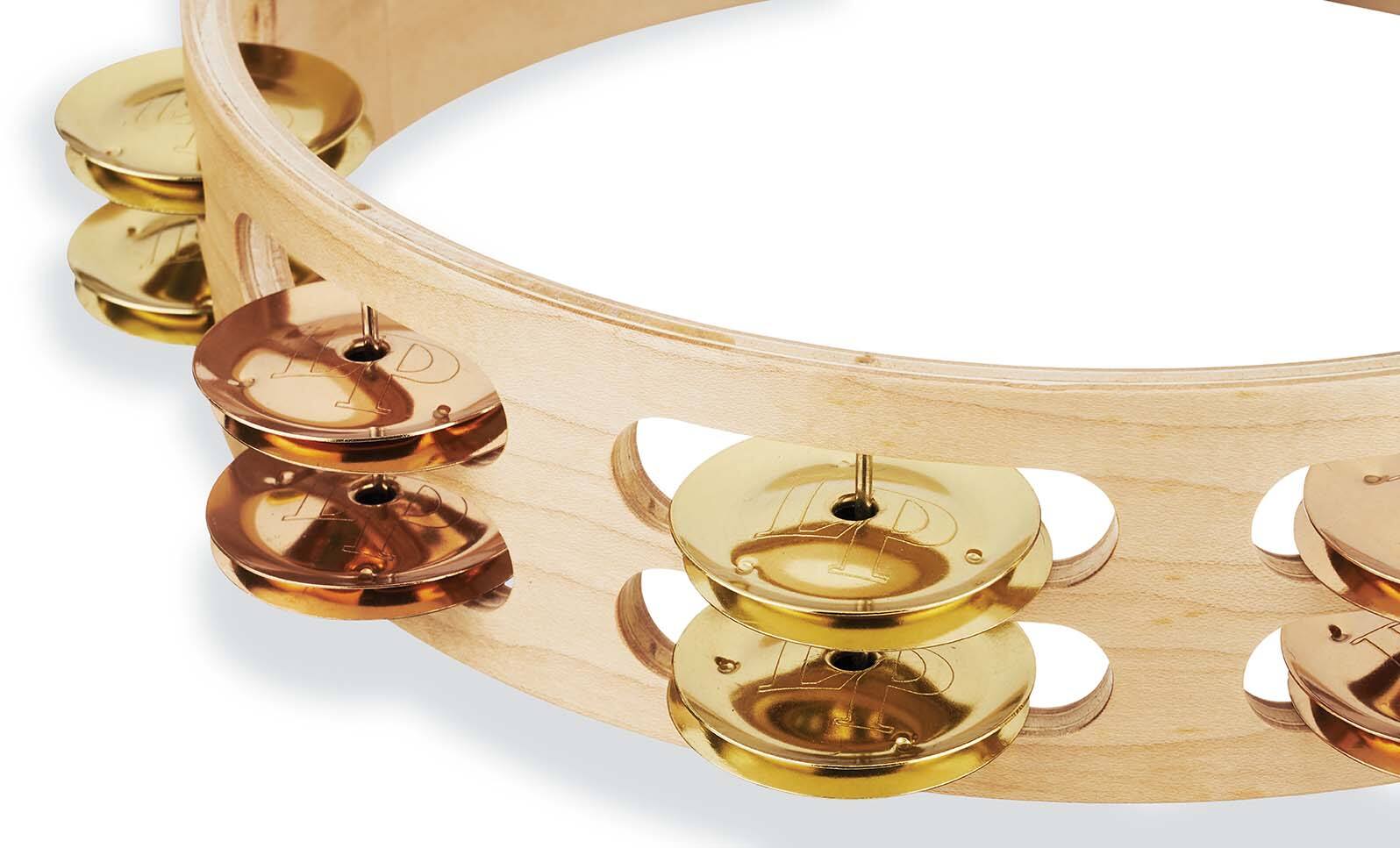 Left. Latin Percussion - Pro 10 Double Row Tamb-Brass/Bronze.