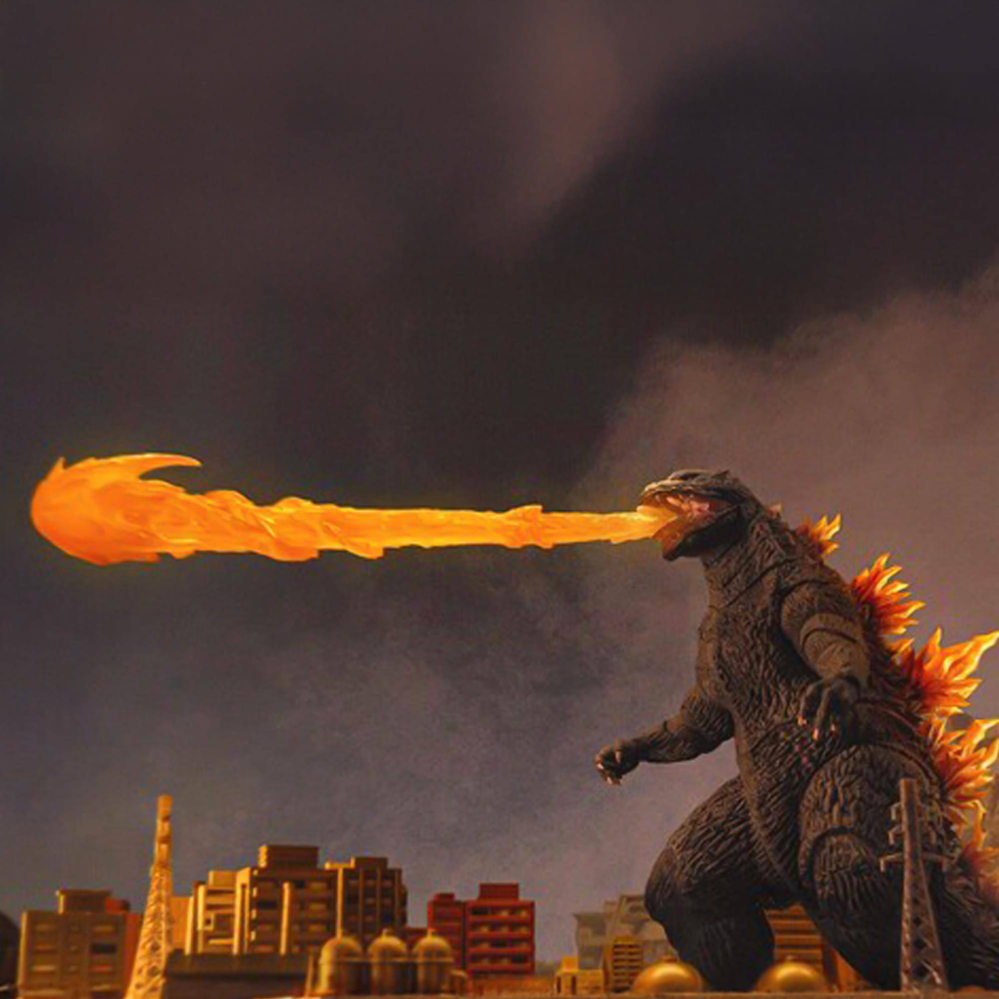 Alt View 5. Hiya - Godzilla Millennium (1999) 7-Inch Action Figure | Heat Ray Version - Grey.