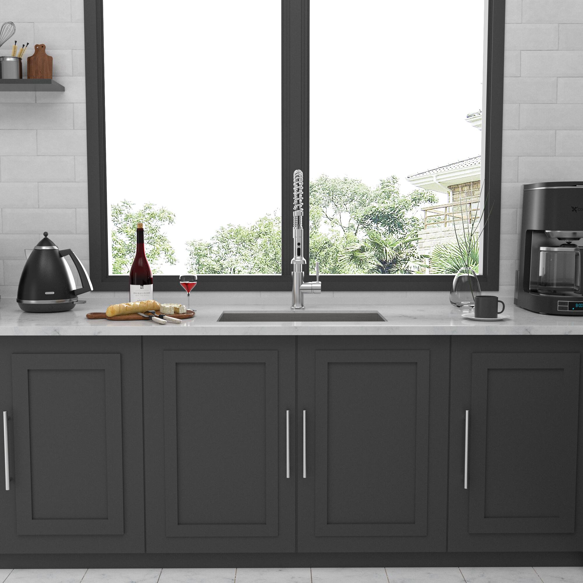 Left. Siljoy - 30 Inch Undermount Sink - 30"x18"x9" Undermount Stainless Steel Kitchen Sink 16 Gauge Single Bowl Kitchen Sink Basin - Brushed Nickel.