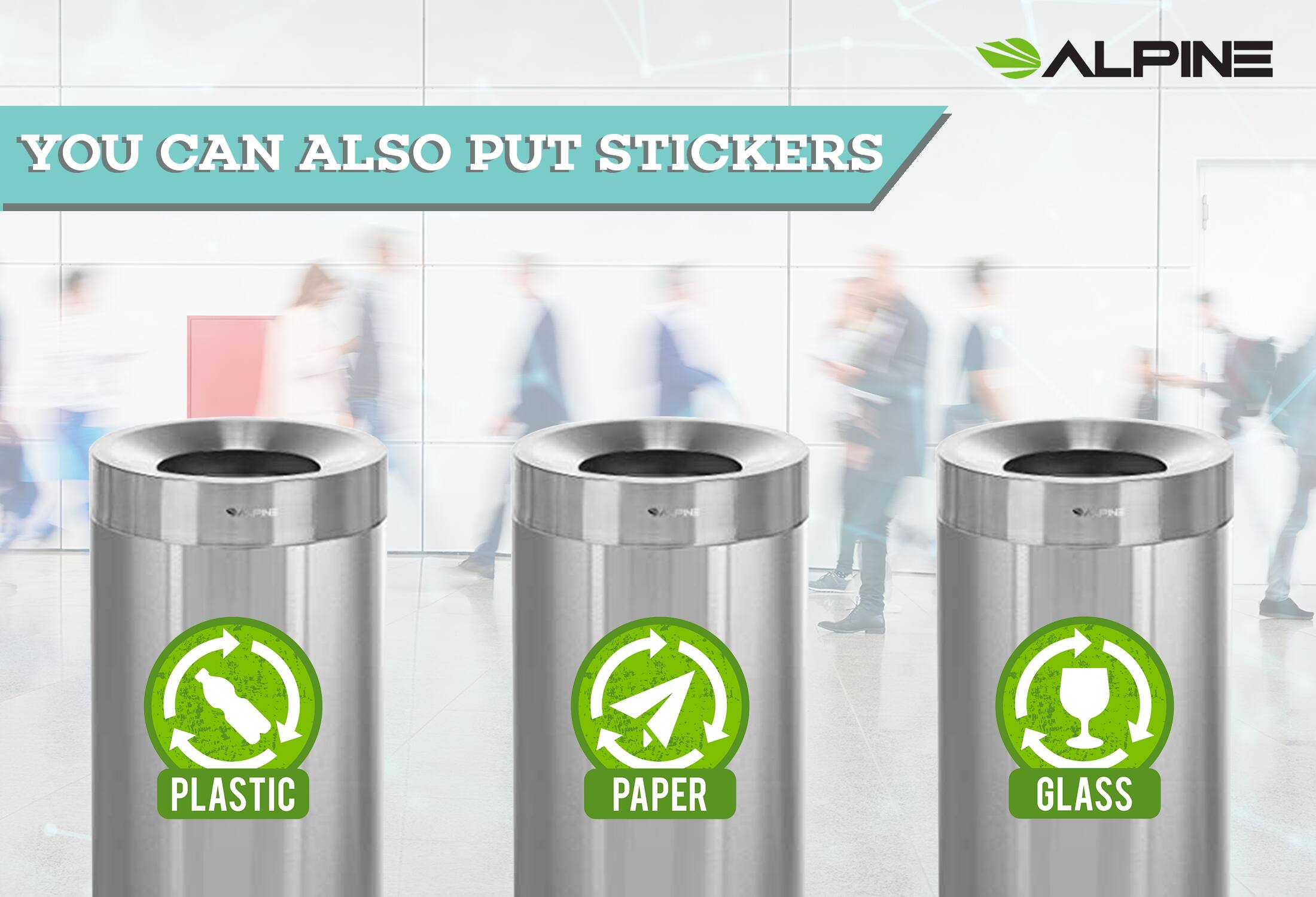 ALPINE, YOU CAN ALSO PUT STICKERS, PLASTIC, PAPER, GLASS