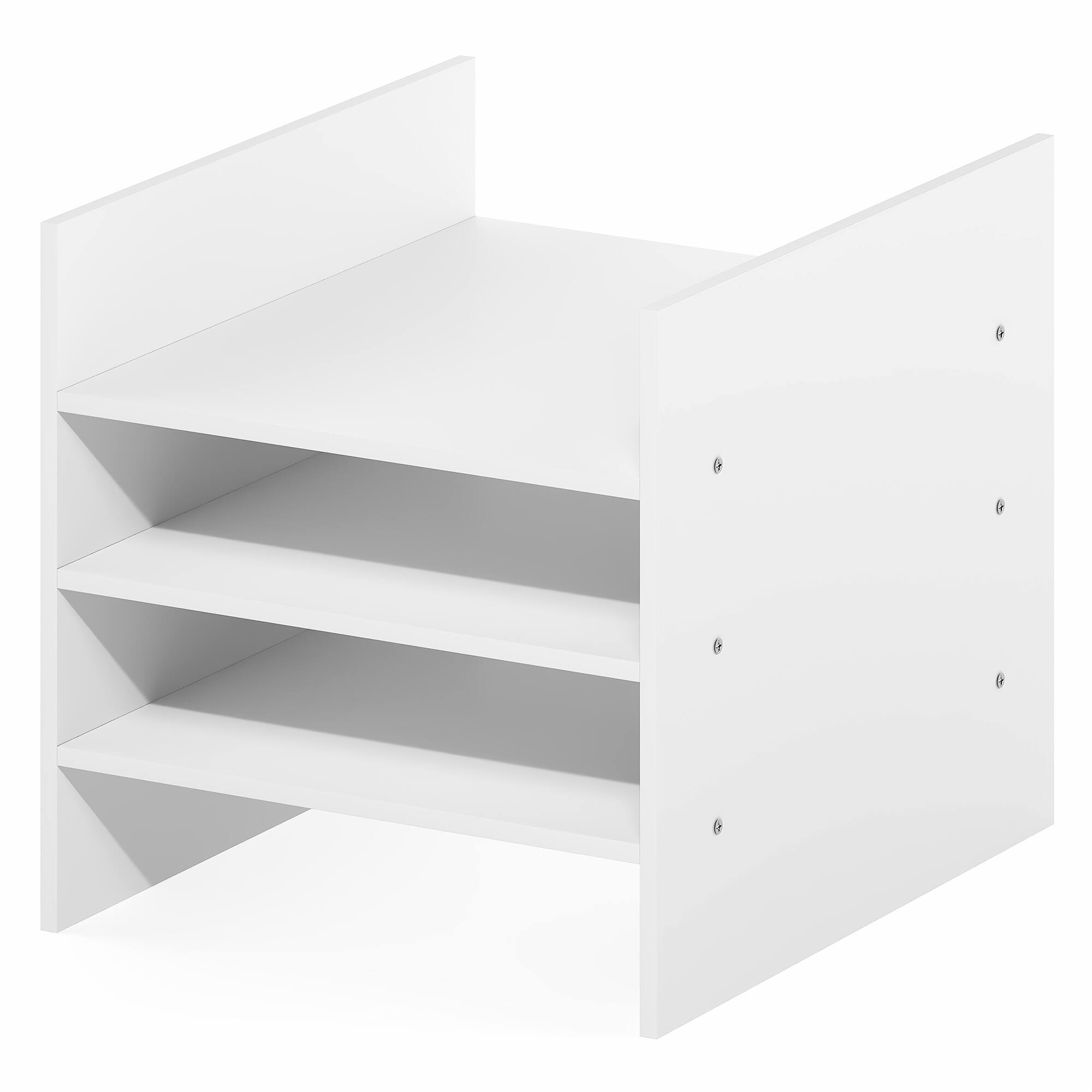 Alt View 5. Furinno - CUBICLE Cube Insert, 3-Shelf Storage Cube Insert, 3-Tier Layout, Triple Thick Cube Fit - White.