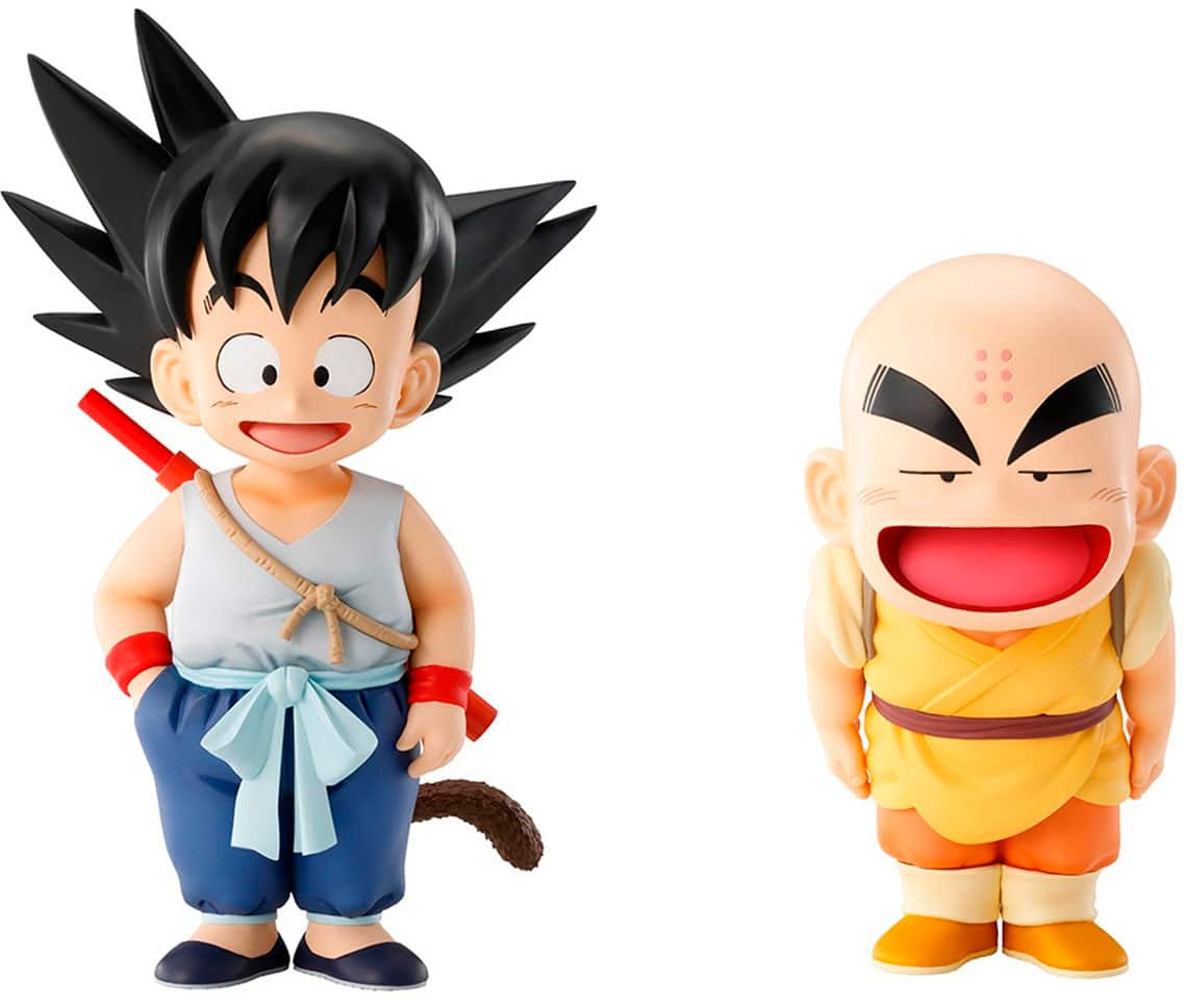 Front. Bandai - 5.1" Son Goku & 4.3" Krillin - Son Goku Training Section - Dragon Ball - Ichibansho Masterlise Figures.