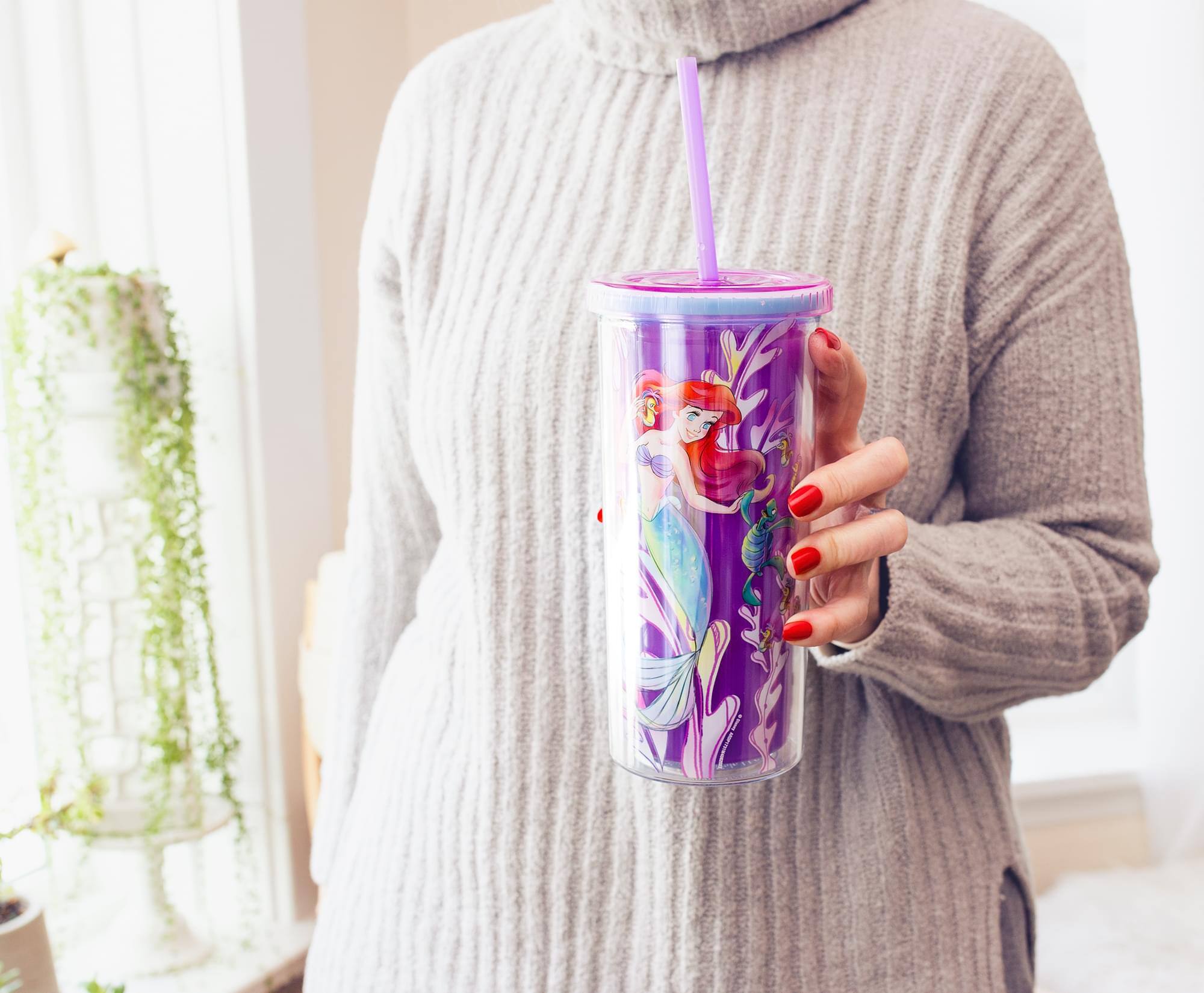 Alt View 5. Silver Buffalo - Disney The Little Mermaid Ariel and Friends Color-Changing Plastic Tumbler - Blue.