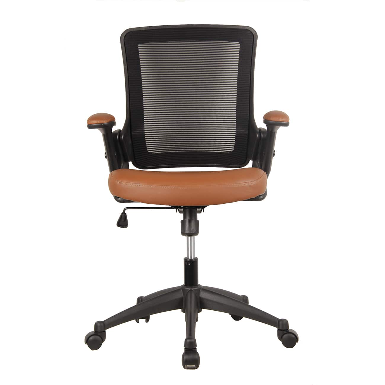 Forest'nSky - Mobili Mid-Back Mesh Task Chair with Height Adjustable Arms - Brown