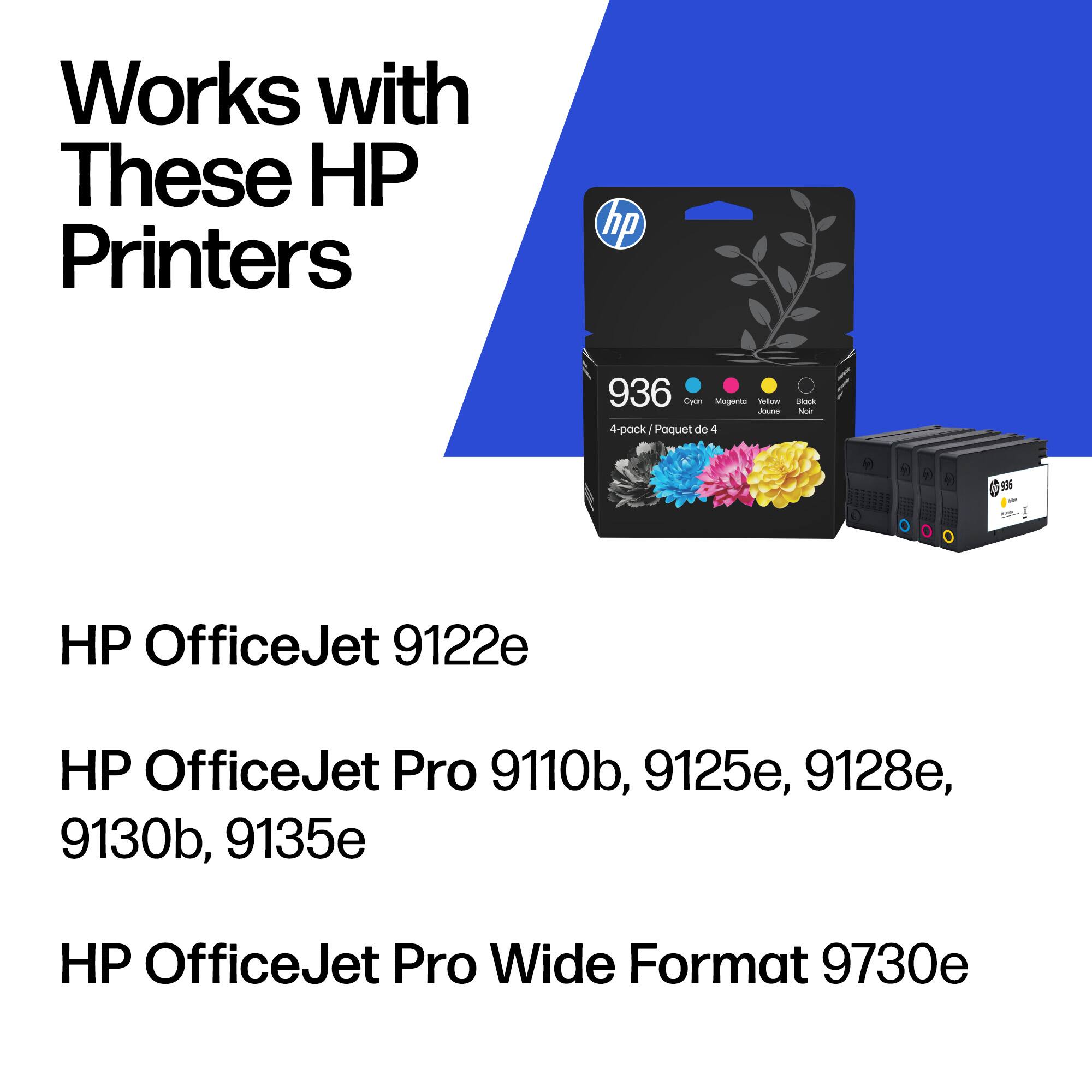 Works with These HP Printers

HP OfficeJet 9122e

HP OfficeJet Pro 9110b, 9125e, 9128e, 9130b, 9135e

HP OfficeJet Pro Wide Format 9730e