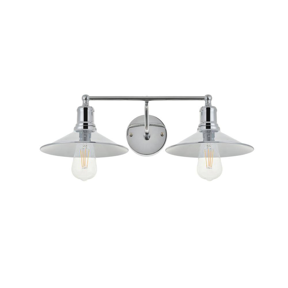 Alt View 2. Living District - Etude 2 light chrome Wall Sconce - Chrome.