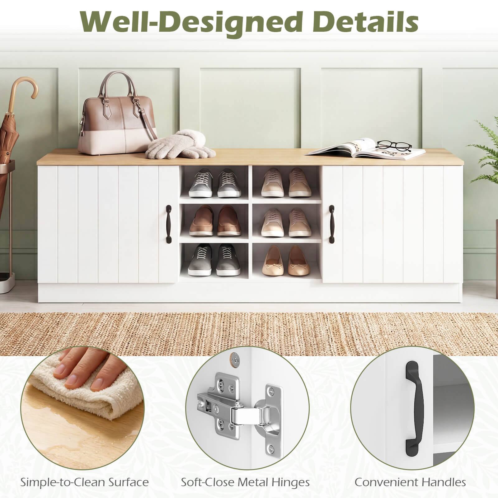Well-Designed Details

- Simple-to-Clean Surface
- Soft-Close Metal Hinges
- Convenient Handles