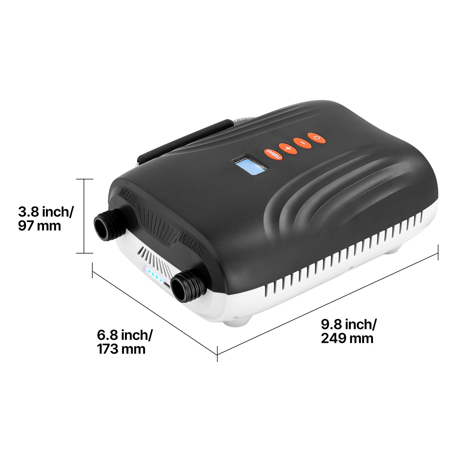 - 3.8 inch / 97 mm
- 6.8 inch / 173 mm
- 9.8 inch / 249 mm