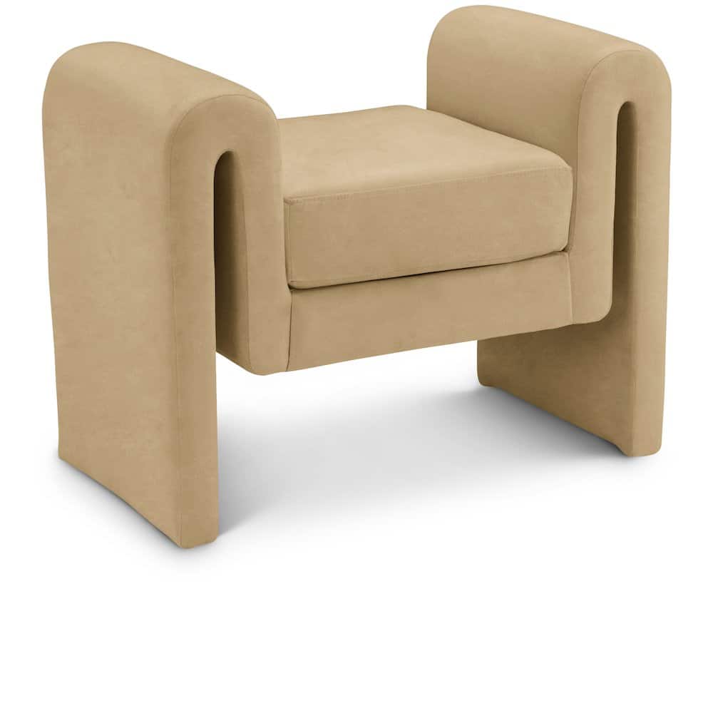 Meridian Furniture - Sloan Camel Velvet Bench - Beige