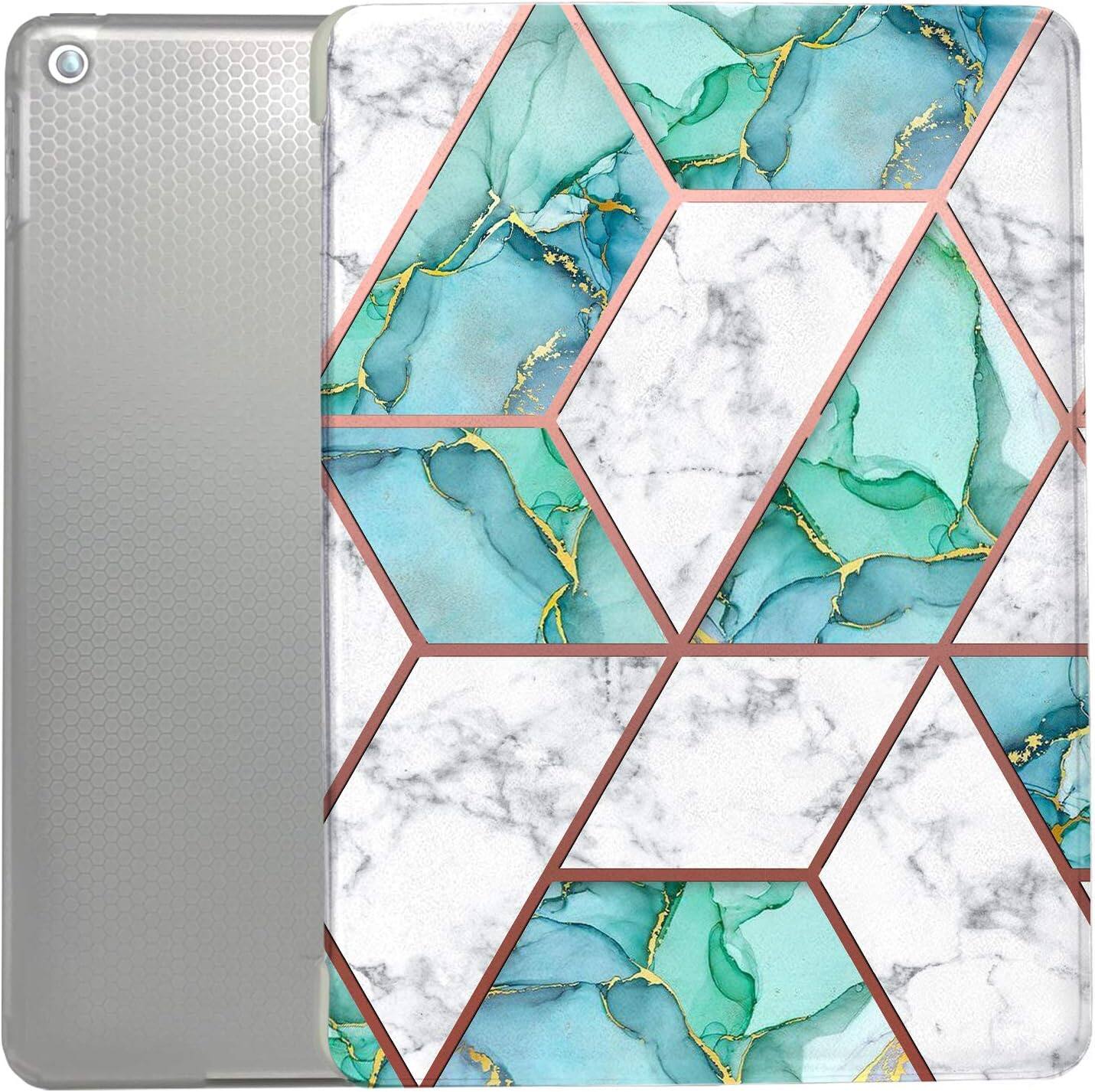 Front. DuraSafe Cases - iPad Pro 11" 2nd Gen 2020 Lightweight Shockproof TPU Smart Cover A2228 A2068 A2230 A2231 A2377 A2459 A2301 A2460 A2759 - Marble Green.