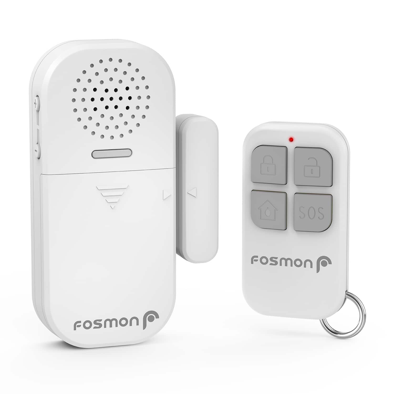 Fosmon - 1 Pack Wireless Door Alarms for Home Security with Remote, 130dB Door and Window Alarms Sensors - White