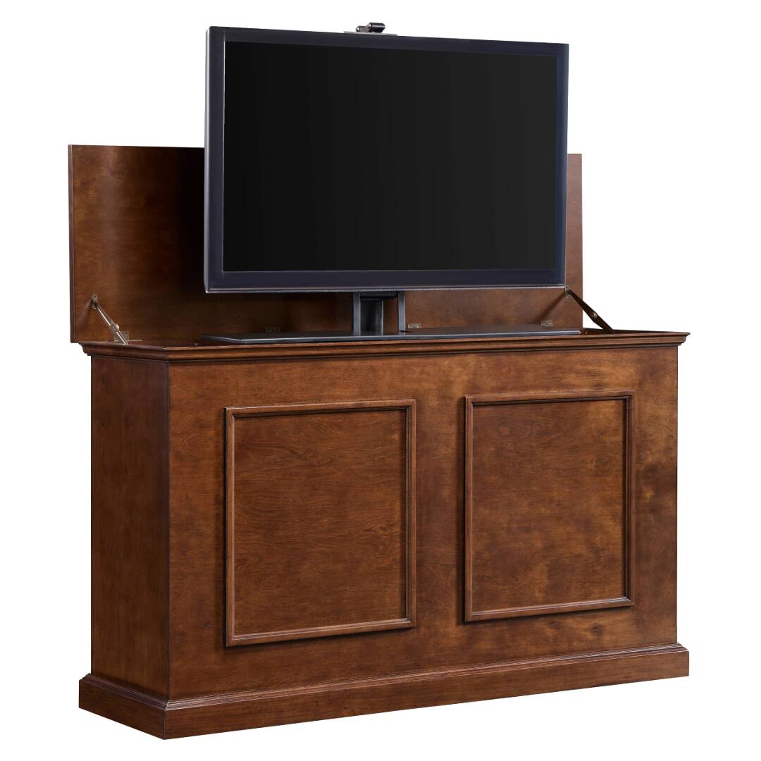 Angle. Touchstone Home Products - The Grand Elevate by Touchstone - Smart Motorized TV Lift Cabinet for Flat Screen TVs up to 65 Inches - Espresso.
