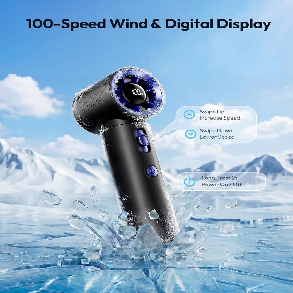 100-Speed Wind & Digital Display

Swipe Up Increase Speed
Swipe Down Lower Speed
Long Press 2s Power On / Off