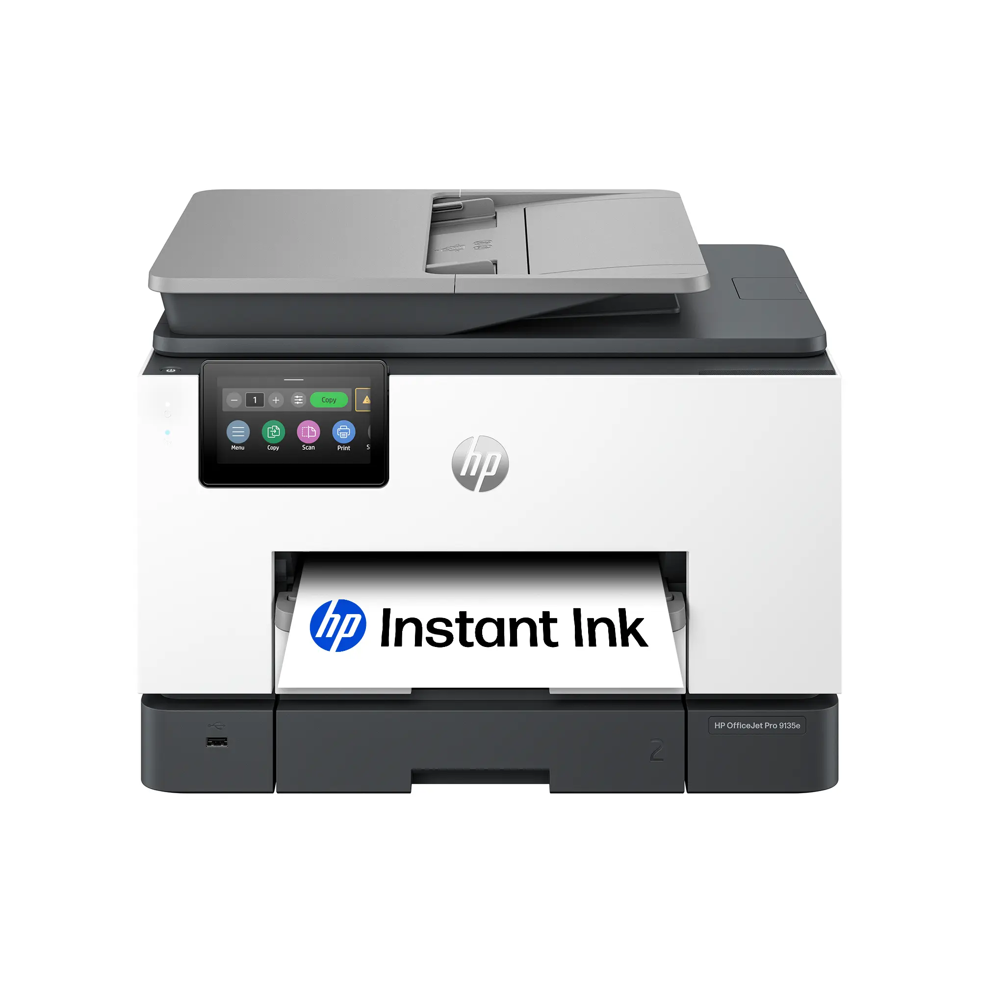 F - Lepy - P - o EL - hp Instant Ink e FuRC 2 fficadiot Prs 913%m
Corrected text:
F - Lepy - P - o EL - hp Instant Ink e FuRC 2 fficadiot Prs 913%m
The image shows an HP OfficeJet Pro 9135e printer with the text "hp Instant Ink" on it.