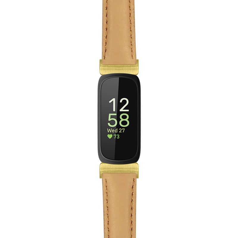 StrapsCo - Everyday Leather Watch Band Strap For Fitbit Inspire 3 (Extra Long) - Beige (Yellow Gold Hardware) price history on PriceWatchPro