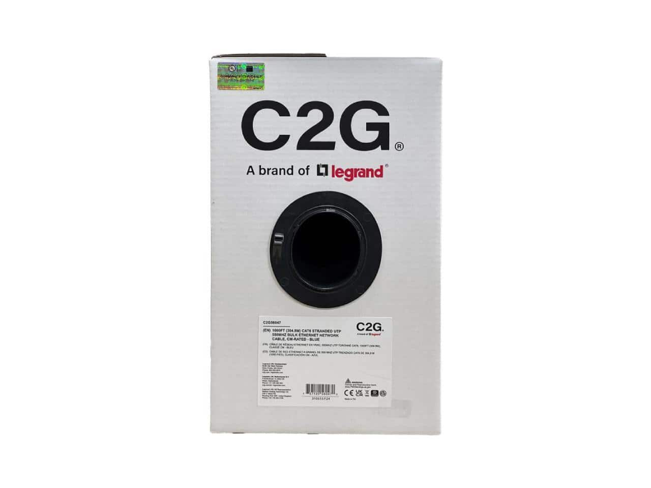 Cables to Go - C2G 1000ft Cat6 Stranded UTP Bulk Unshielded Ethernet Network Cable - UTP - Blue - TAA C2G56047