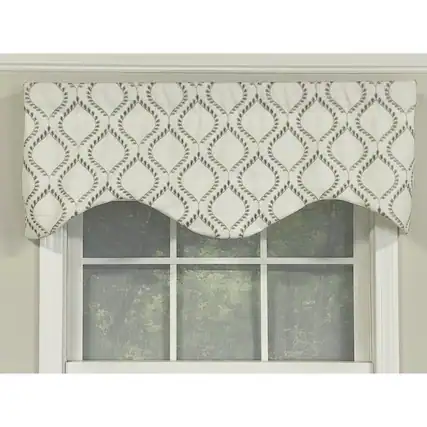 Front. RLF Home - RLF Home Go Getter Cornice 3" Rod Pocket Valance 50" x 17" Moonstone - Moonstone.