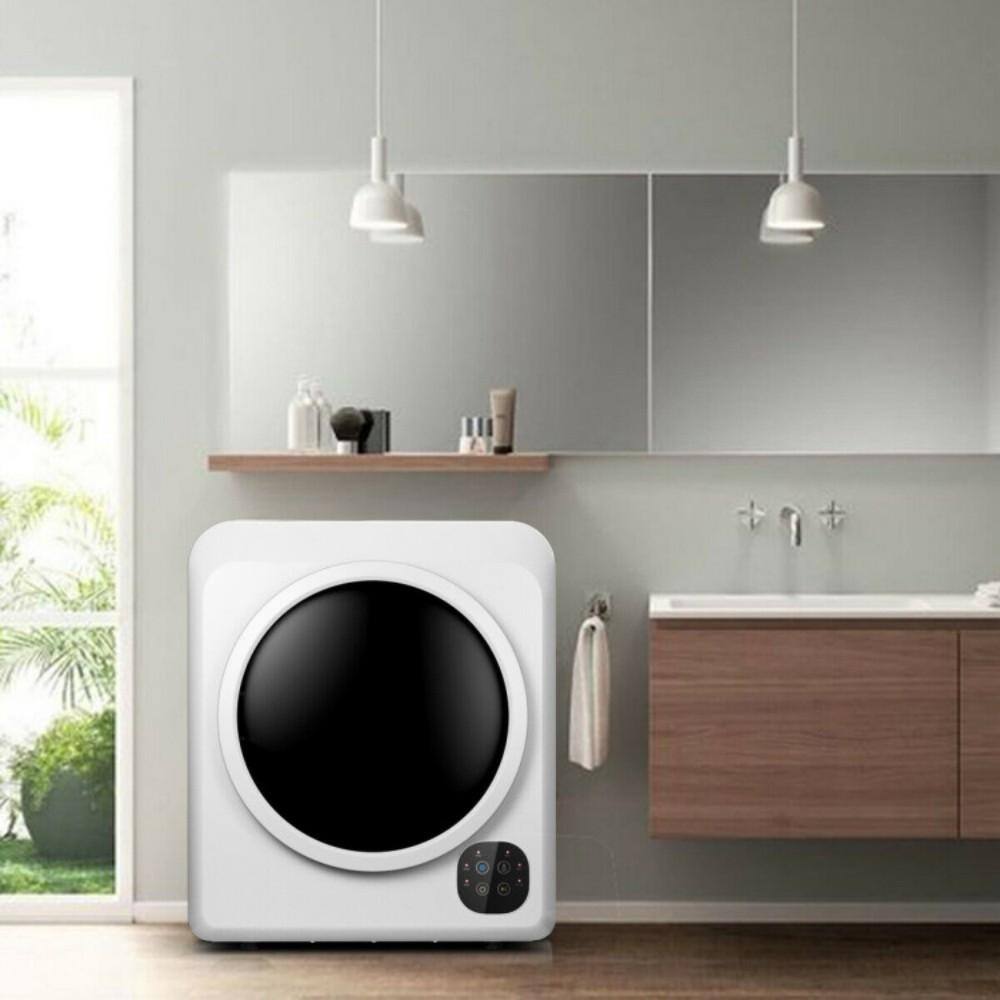Alt View 1. SKONYON - 1700W Portable Electric Tumble Dryer with Steel Drum for Apartments - White.