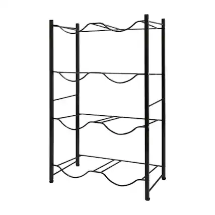Front. Home Collection - 5 Gallon Water Bottle Rack 4-Tier 8-Bottle Storage Organizer - Black.