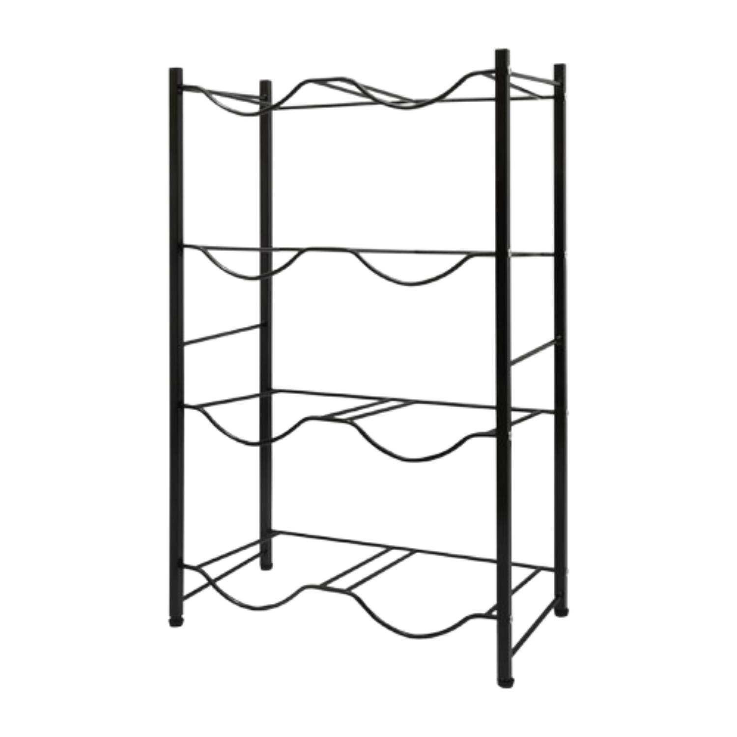 Front. Home Collection - 5 Gallon Water Bottle Rack 4-Tier 8-Bottle Storage Organizer - Black.