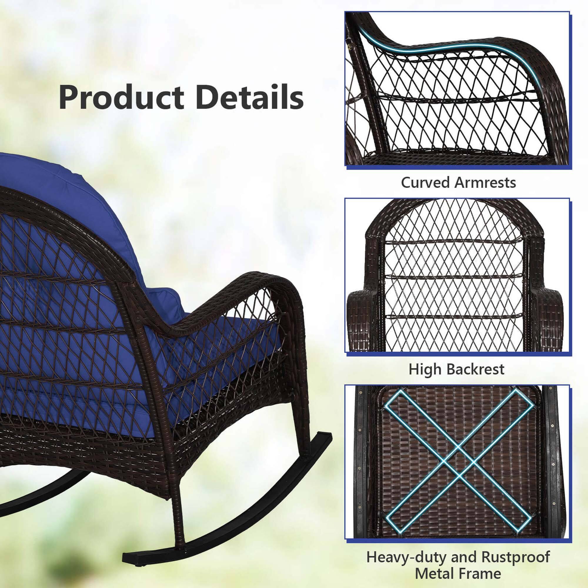 Product Details:

* Curved Armrests
* High Backrest
* Heavy-duty and Rustproof Metal Frame
