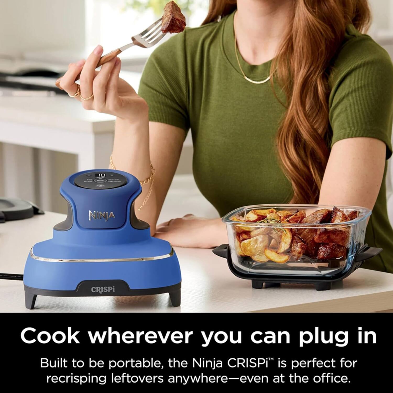 10 NINJA CRISPi

Cook wherever you can plug in

Built to be portable, the Ninja CRISPi is perfect for recrisping leftovers anywhere—even at the office.