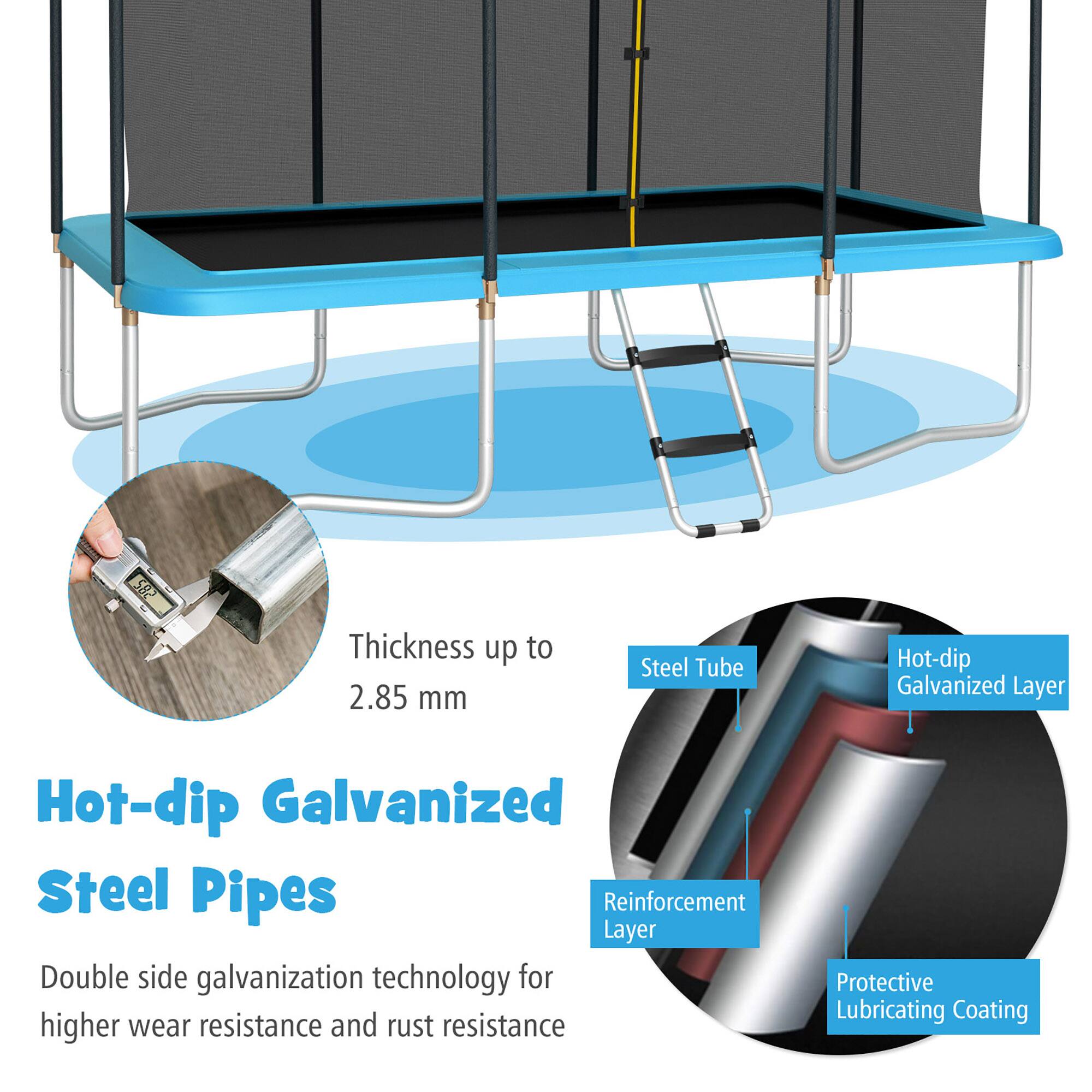 Thickness up to 2.85 mm

Hot-dip Galvanized Steel Pipes

Double side galvanization technology for higher wear resistance and rust resistance

- Steel Tube
- Hot-dip Galvanized Layer
- Reinforcement Layer
- Protective Lubricating Coating