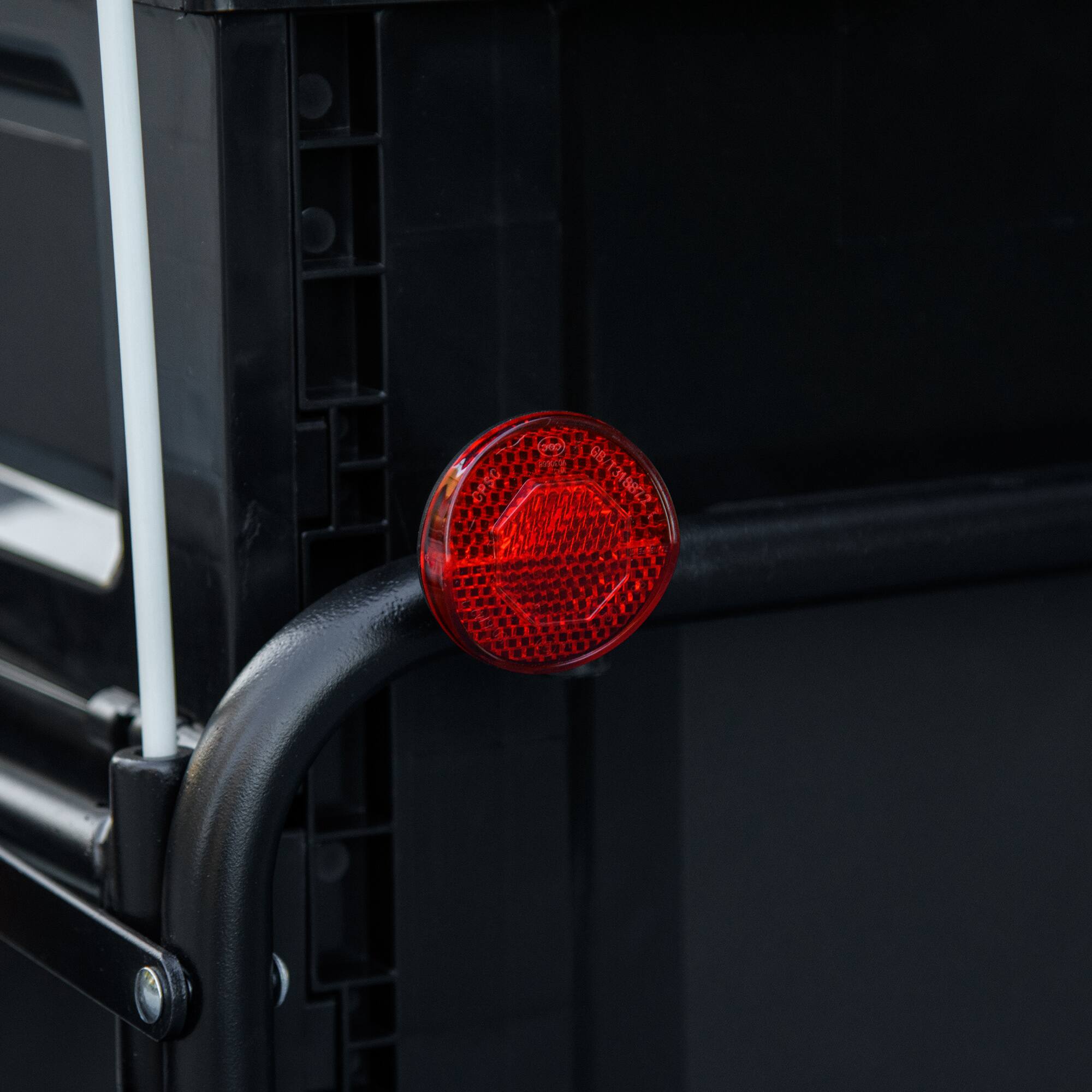 Alt View 8. Aosom - Bike Cargo Trailer, Bicycle Trailer Wagon Cart with Removable Storage Box, Quick Release 16" Wheels and Safe Reflectors - Black.