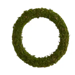 BreeBe - 20” Moss Artificial Wreath - Green